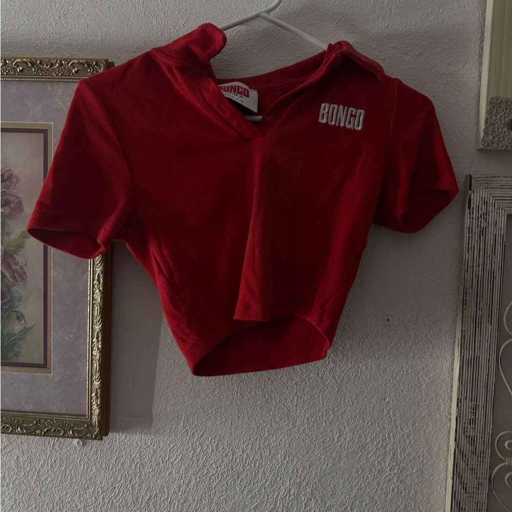 Bongo Red Cropped Polo Shirt